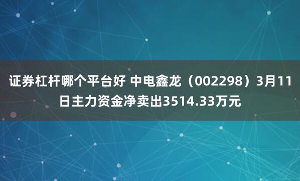 证券杠杆哪个平台好 中电鑫龙（002298）3月11日主力资金净卖出3514.33万元