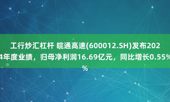 工行炒汇杠杆 皖通高速(600012.SH)发布2024年度业绩，归母净利润16.69亿元，同比增长0.55%