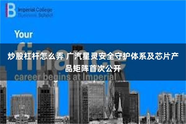 炒股杠杆怎么弄 广汽星灵安全守护体系及芯片产品矩阵首次公开